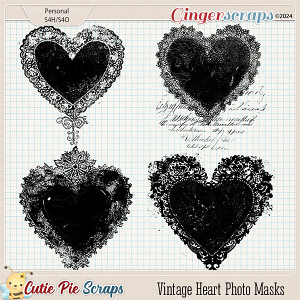 Vintage Heart Photo Masks 01