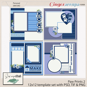 Paw Prints 2 Templates by ScrapChat Designs