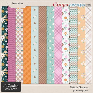 Stitch Season Patterned Papers by J. Conlon and Sons