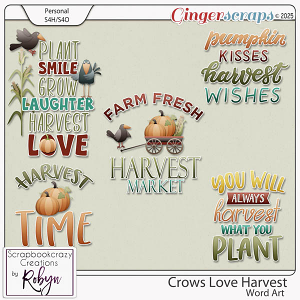 Crows Love Harvest Word Art by Scrapbookcrazy Creations