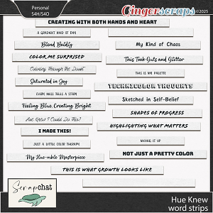 Hue Knew Word Strips by ScrapChat Designs Hue Knew Word Strips by ScrapChat Designs