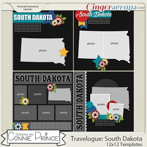 Travelogue South Dakota - 12x12 Temps (CU Ok) by Connie Prince