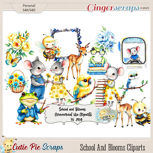 CU School & Blooms Cliparts