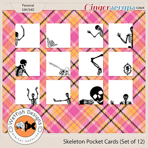 Halloween Skeleton Pocket Cards by Wetfish Designs