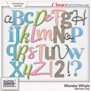 Wonder Whale Alphabet Sets by Aimee Harrison