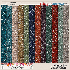 Winter Sky Glitter Papers from Designs by Lisa Minor