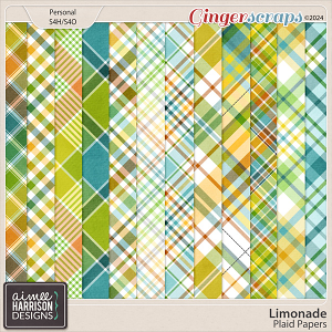 Limonade Plaid Papers by Aimee Harrison