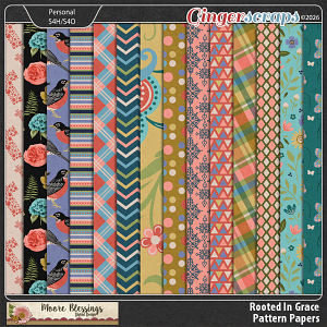 Rooted In Grace Pattern Paper Pack by Moore Blessings Digital Design 