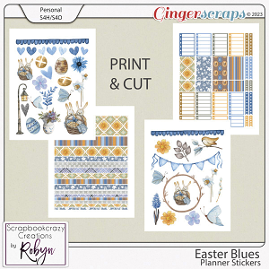 Easter Blues Planner Stickers by Scrapbookcrazy Creations