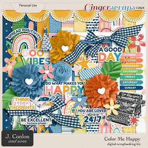 Color Me Happy Digital Scrapbooking Kit by J. Conlon and Sons