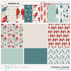 Cardinal Season Layered Patterns (CU) by GS Creations