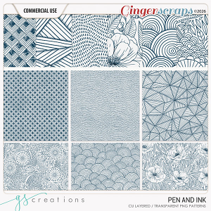 Pen and Ink Patterns (CU) by GS Creations