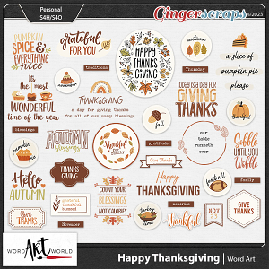 Happy Thanksgiving Word Art