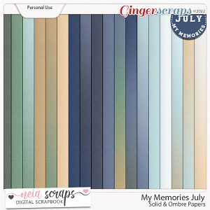 My Memories - July - Solid & Ombre Papers - by Neia Scraps