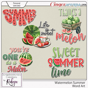 Watermelon Summer Word Art by Scrapbookcrazy Creations