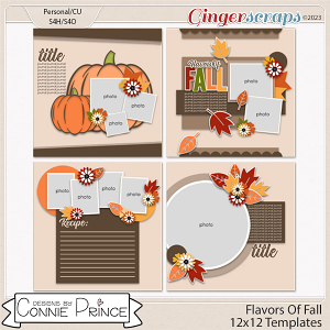 Flavors Of Fall - 12x12 Templates by Connie Prince