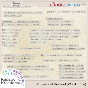 Whispers of the Soul Word Strips by Kimeric Kreations