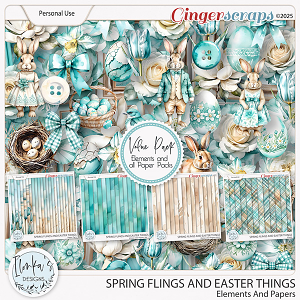 Spring Flings And Easter Things Elements And Papers by Ilonka's Designs 