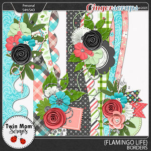Flamingo Life - BORDERS by Twin Mom Scraps