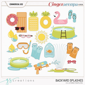 Backyard Splashes Layered Templates (CU) by GS Creations