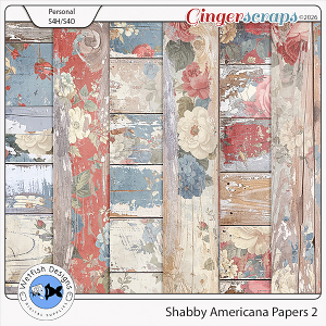 Shabby Americana Papers 2 by Wetfish Designs