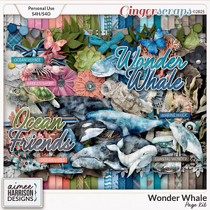 Wonder Whale Page Kit by Aimee Harrison