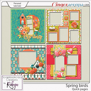 Spring Birds Quick Pages by Scrapbookcrazy Creations