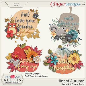 Hint of Autumn - Word Art Clusters