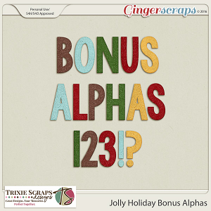 Jolly Holiday Bonus Alphas by Trixie Scraps Designs