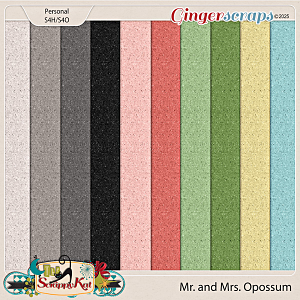 Mr. and Mrs. Opossum Glittery Felt Papers by The Scrappy Kat