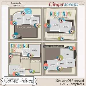 Season Of Renewal -  12x12 Templates (CU Ok) by Connie Prince